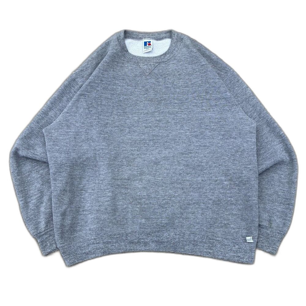 Russell Sweatshirt Size XL Grey Made In Usa 80s 90s Blank Vintage Crewneck